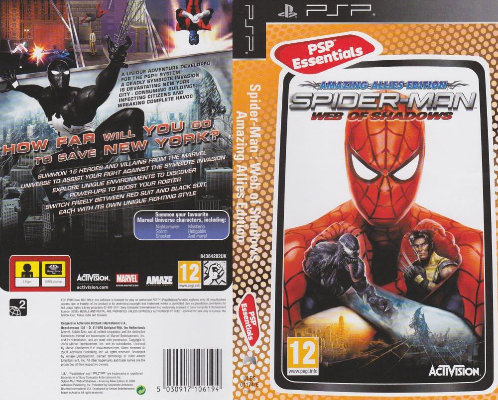 Spider-Man: Web of Shadows Playstation 3 PS3 CASE AND MANUAL ONLY